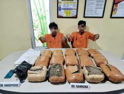 Jaringan Narkoba Antar Provinsi Terungkap, Polres Kampar Amankan Dua Tersangka dan 15 Kg Ganja